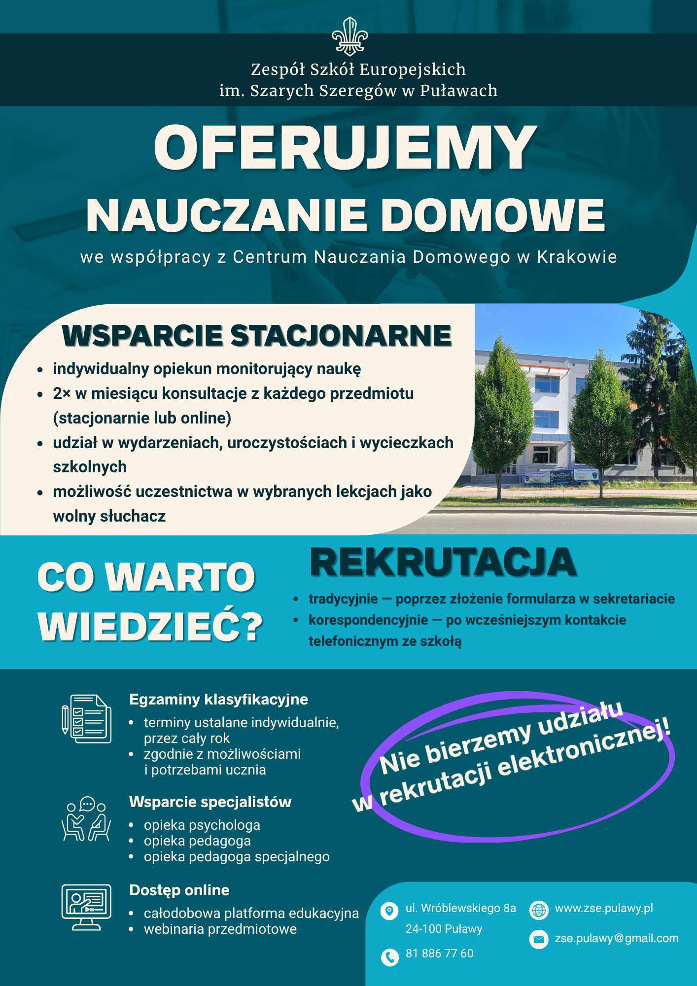 Plakat Rekrutacyjny ZSE Puławy